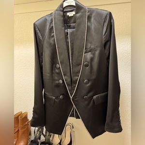 Jason Wu black jeweled trim double breasted tuxedo blazer jacket Women's,L,8.